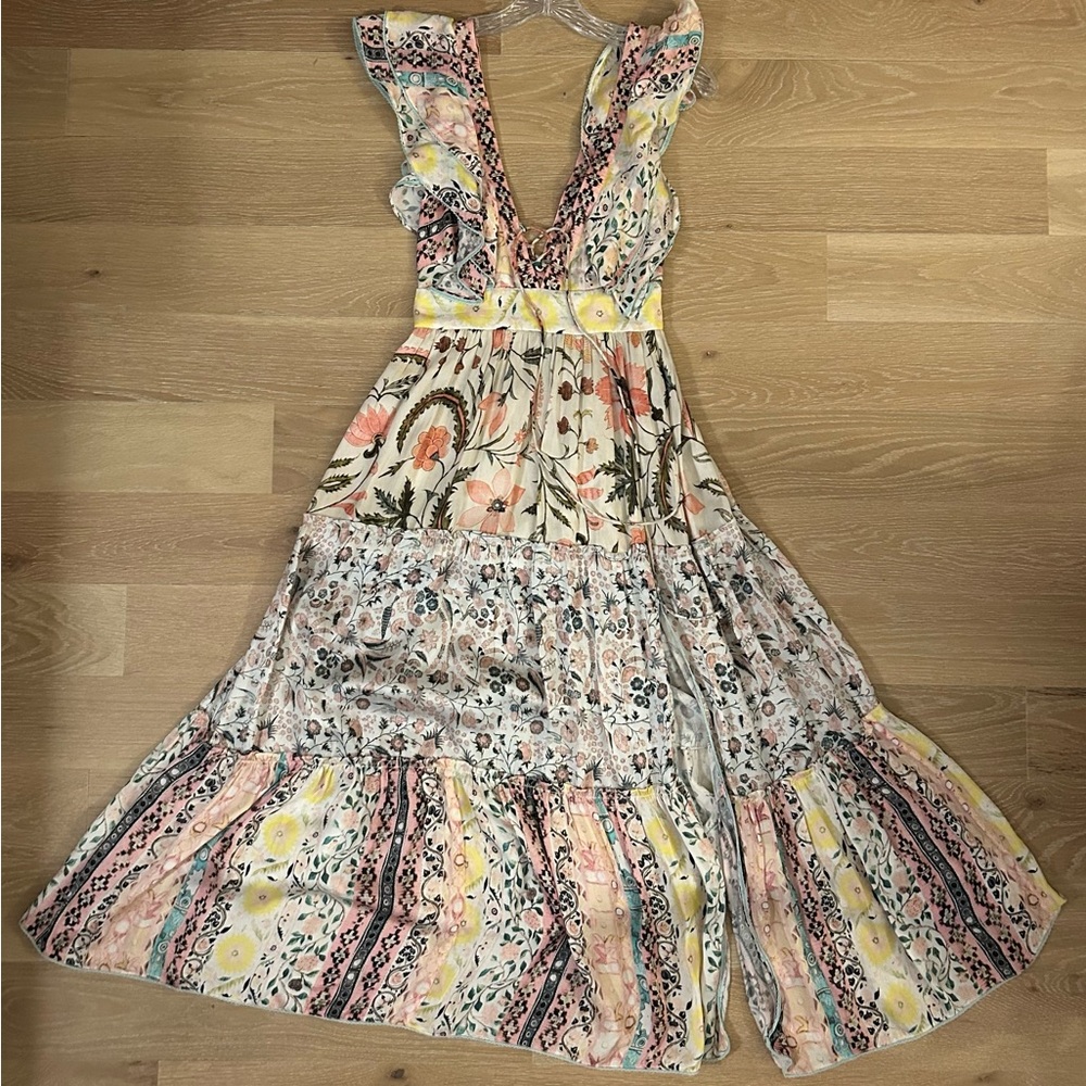 Hemant & Nandita Sakura Crinkle Satin Dress XS